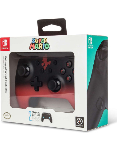 Red & Black Super Mario ▶️ tienda cpu powera Wired Controller