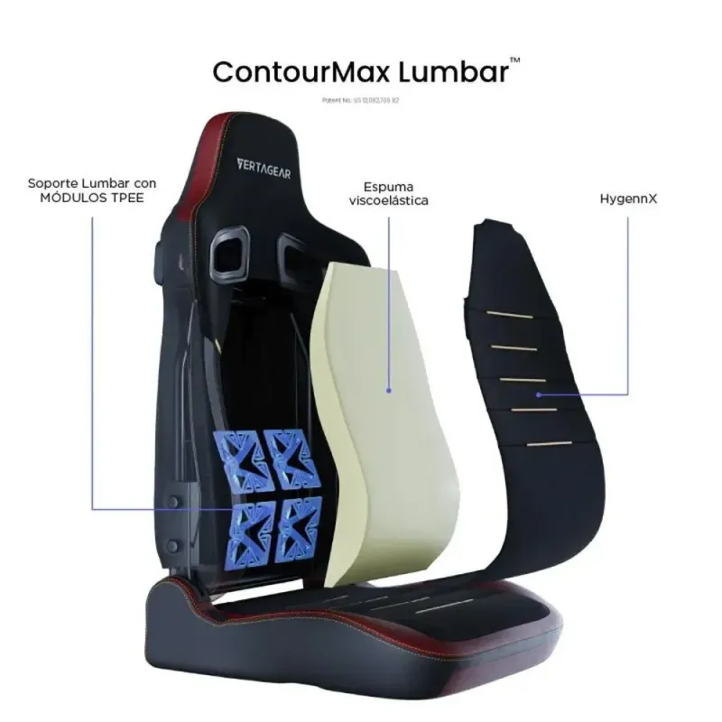 Vertagear PL4800 XL HyGenNX Burgundy Red – Silla Gaming Ergonómica XL