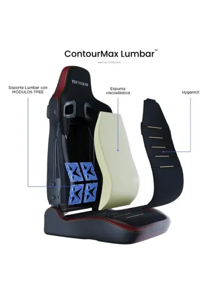 Vertagear PL4800 XL HyGenNX Burgundy Red – Silla Gaming Ergonómica XL