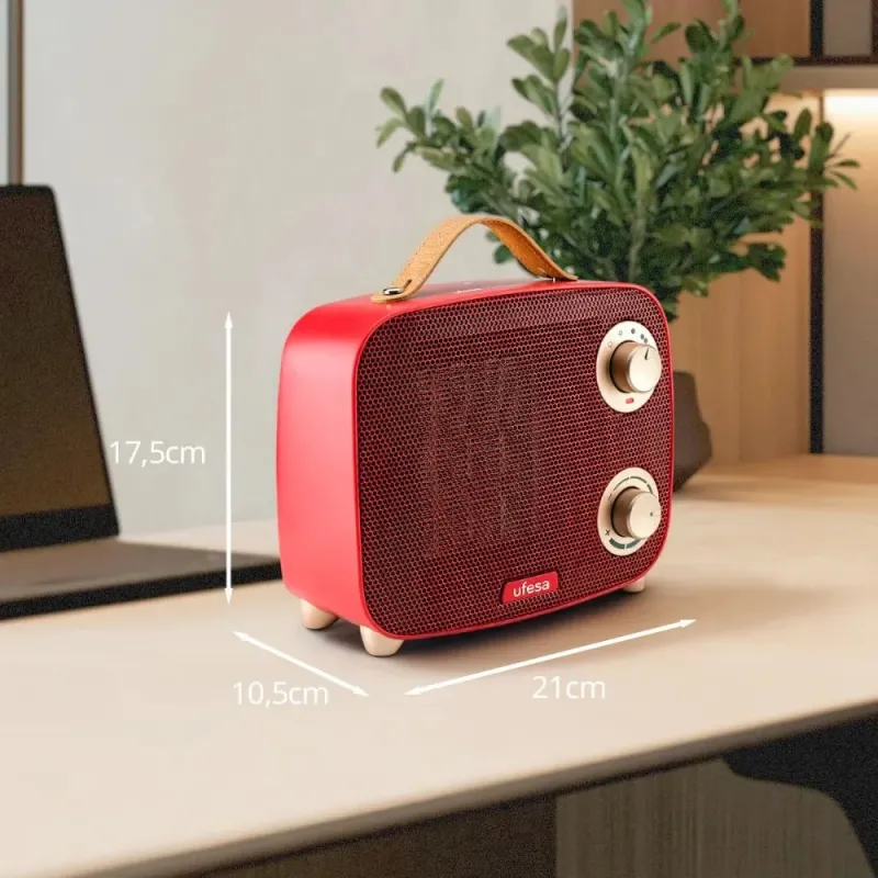 Ufesa Calefactor Aurora Red 1500W - Cerámico y Portátil