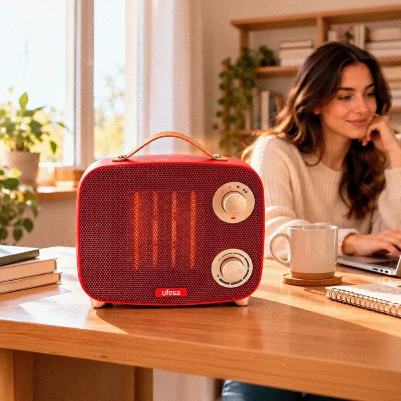 Ufesa Calefactor Aurora Red 1500W - Cerámico y Portátil