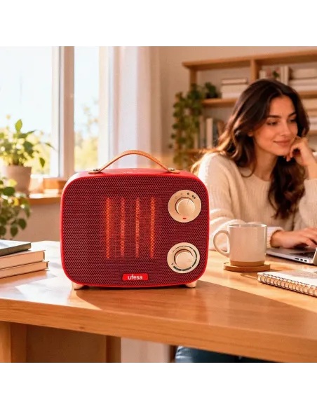Ufesa Calefactor Aurora Red 1500W - Cerámico y Portátil